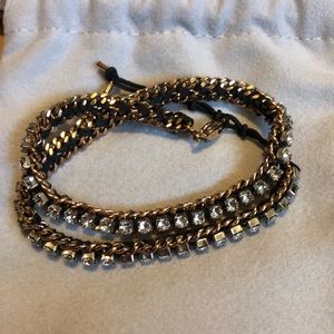 Crystal and gold Swarovski wrap bracelet